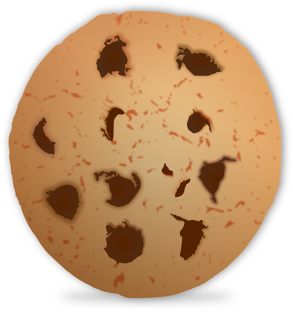 an image of a chocolate chip cookie, an illustration of, pixabay, game icon asset, spherical, conglomerate!, spot illustration