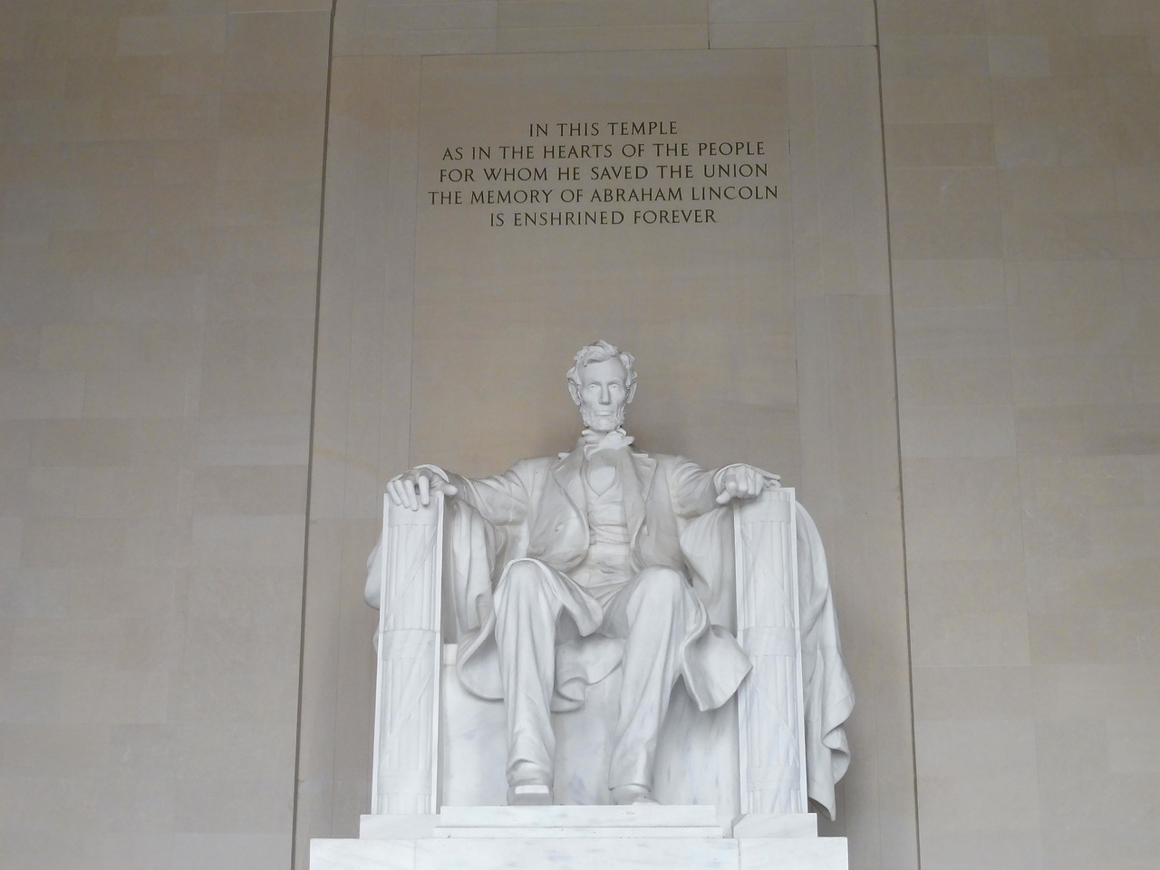 a statue of abraham lincoln in the lincoln memorial, sitting on a stone throne, panels, very inspirational, clean shaven