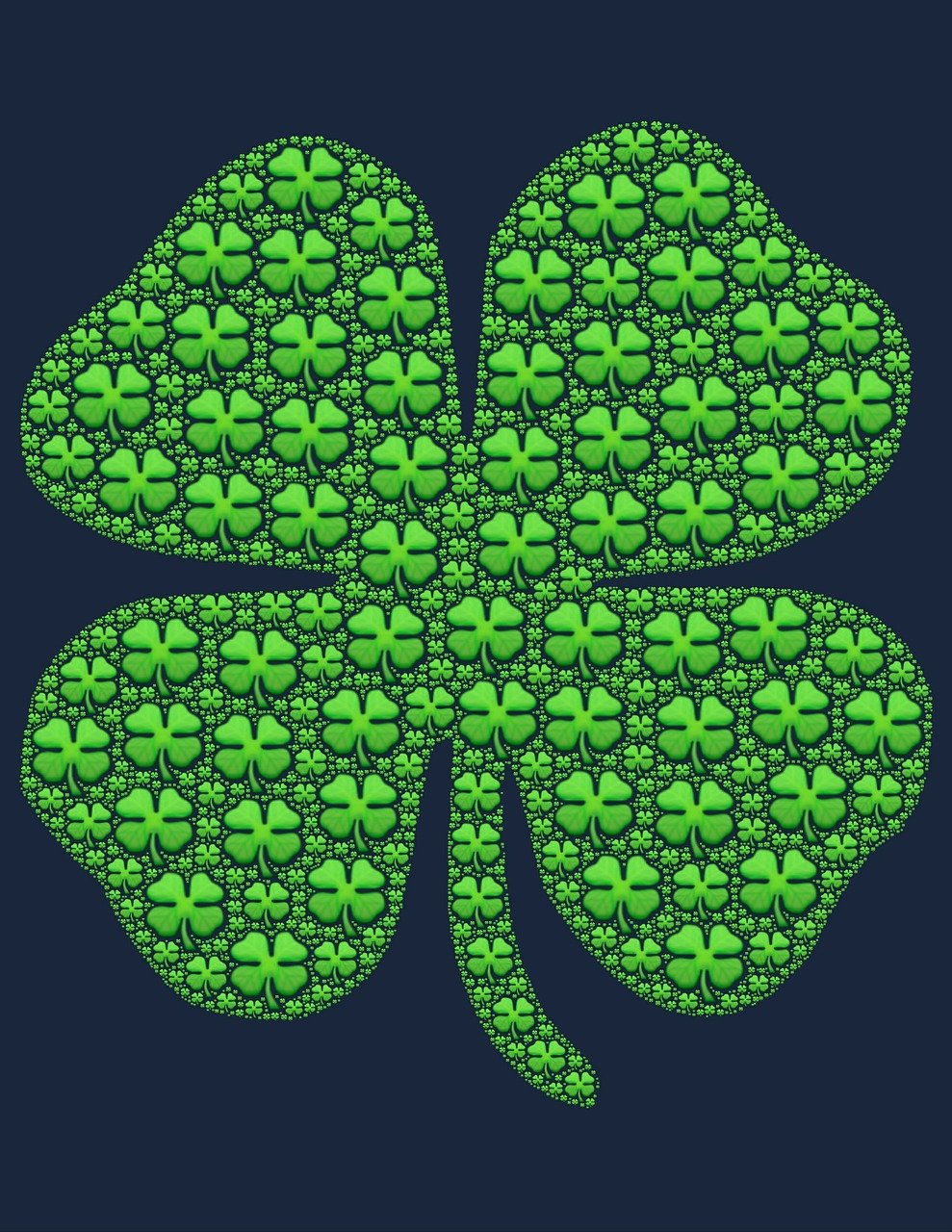 a four leaf clover on a dark background, inspired by Luigi Kasimir, stereogram, palm pattern visible, detailed vectorart, green pupills