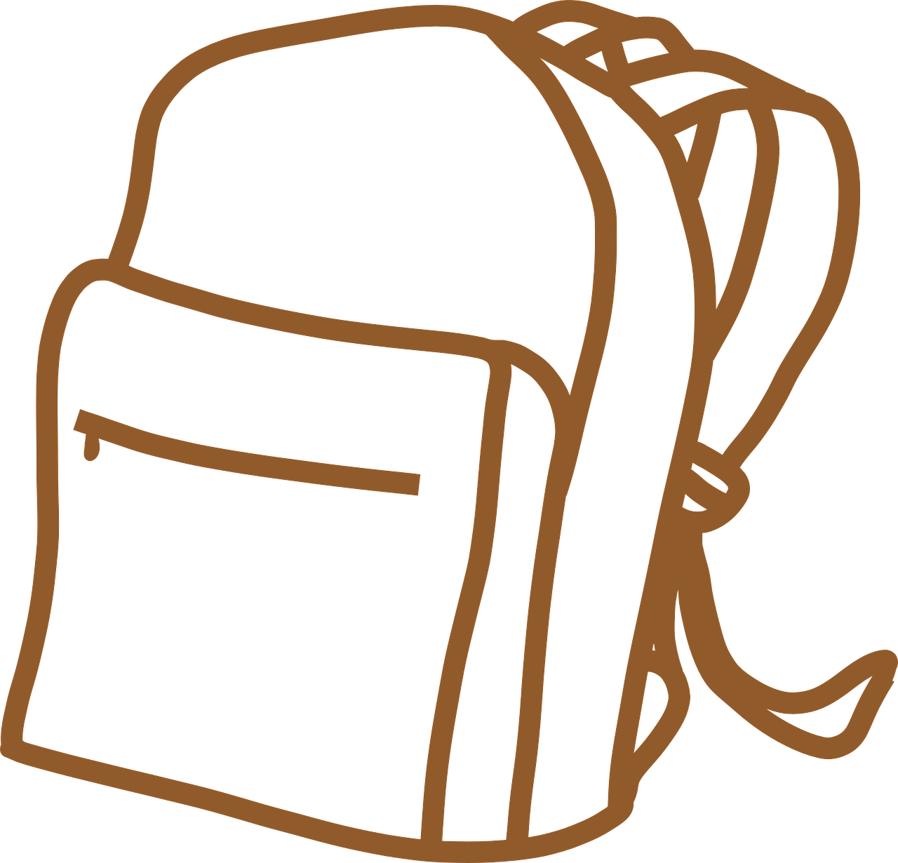 a brown backpack on a black background, inspired by Masamitsu Ōta, coloring book outline, inventory item, wikimedia, ( ( ( copper ) ) ) wire whiskers