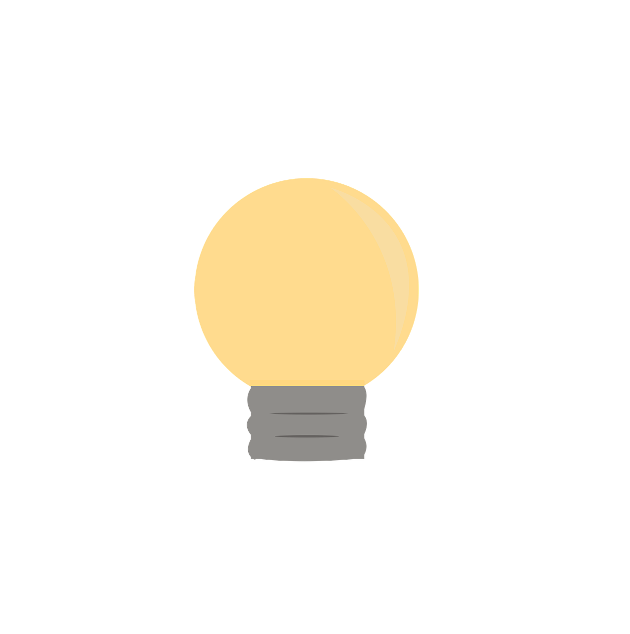 a light bulb on a black background, concept art, by Ivan Trush, minimalism, no gradients, yellowish full moon, game icon asset, flash animation