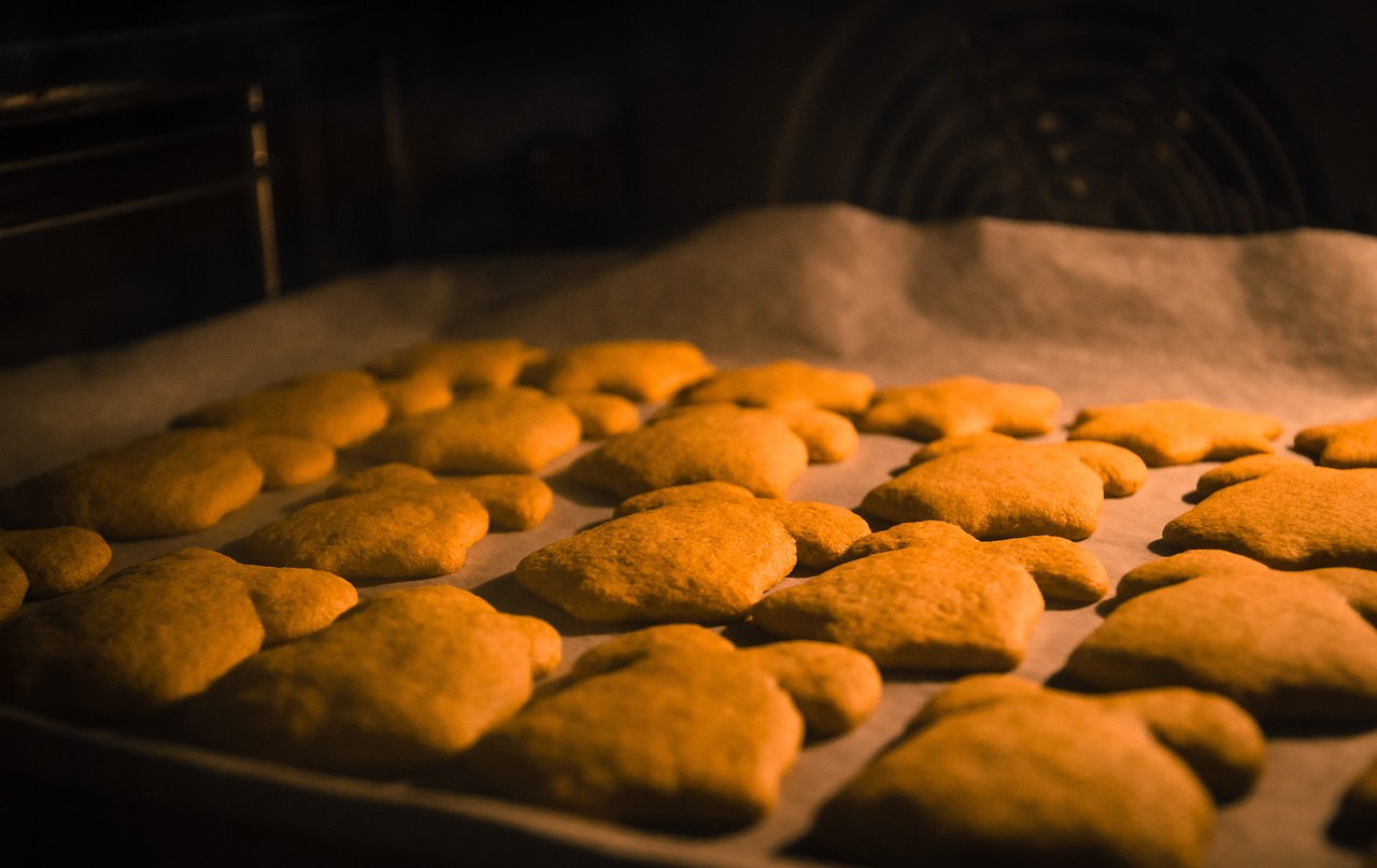 a baking tray filled with cookies sitting inside of an oven, by Kazimierz Wojniakowski, pexels, figuration libre, warm golden backlit, smooth shapes, orange rocks, profile image