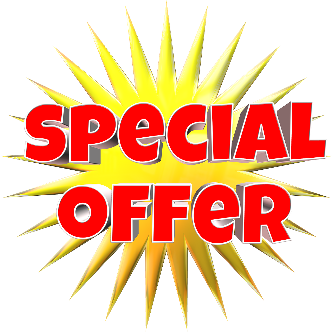 a special offer sign on a black background, digital art, by artist, pixabay, digital art, avatar image, dynamic!!, star, word