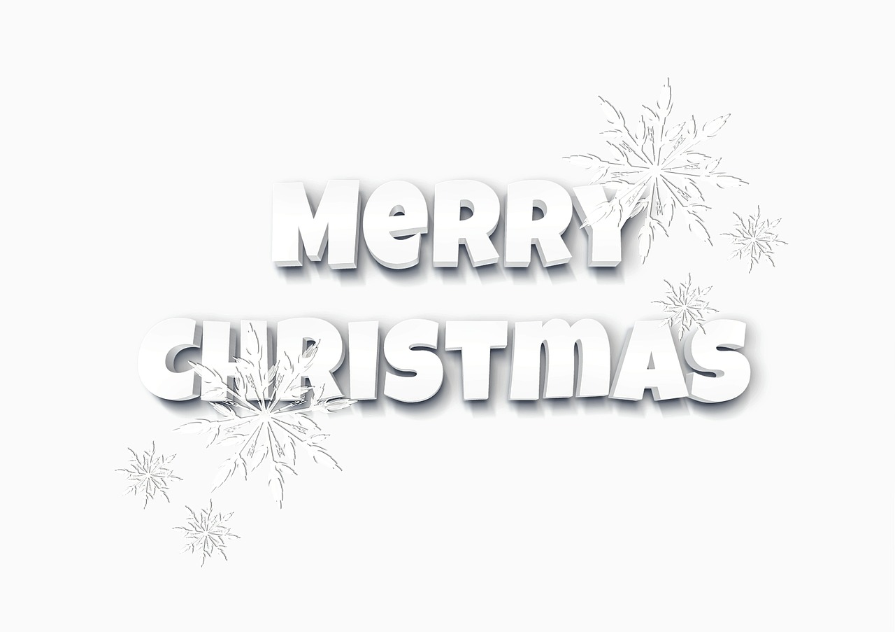 a white merry christmas card with snowflakes, graffiti, white background with shadows, very realistic effect, white outline, fireworks on the background