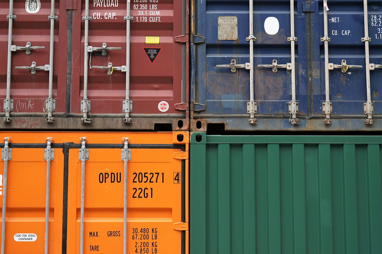a group of containers stacked on top of each other, by Richard Carline, detailed zoom photo, rectangle, rich colourful, 4 0 9 6