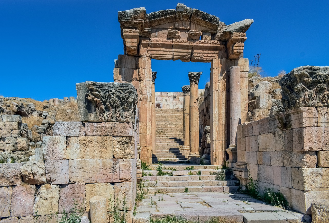 the entrance to the ruins of the ancient city, shutterstock, neoclassicism, photo taken with nikon d750, jordan, 2 0 2 2 photo, apollo