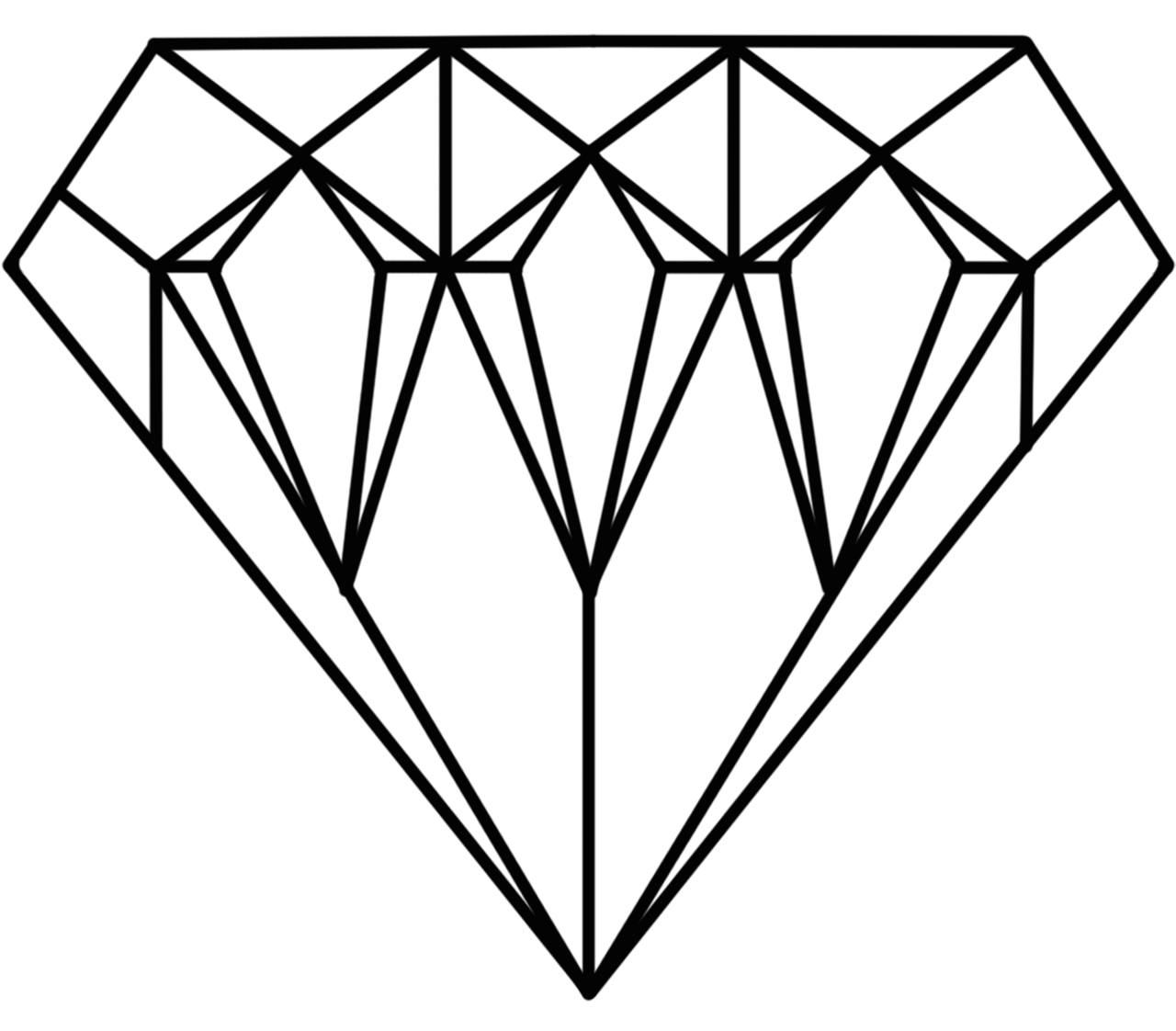 a diamond on a black background, inspired by João Artur da Silva, deviantart, minimalism, thick black lineart, group photo, banner, jewels