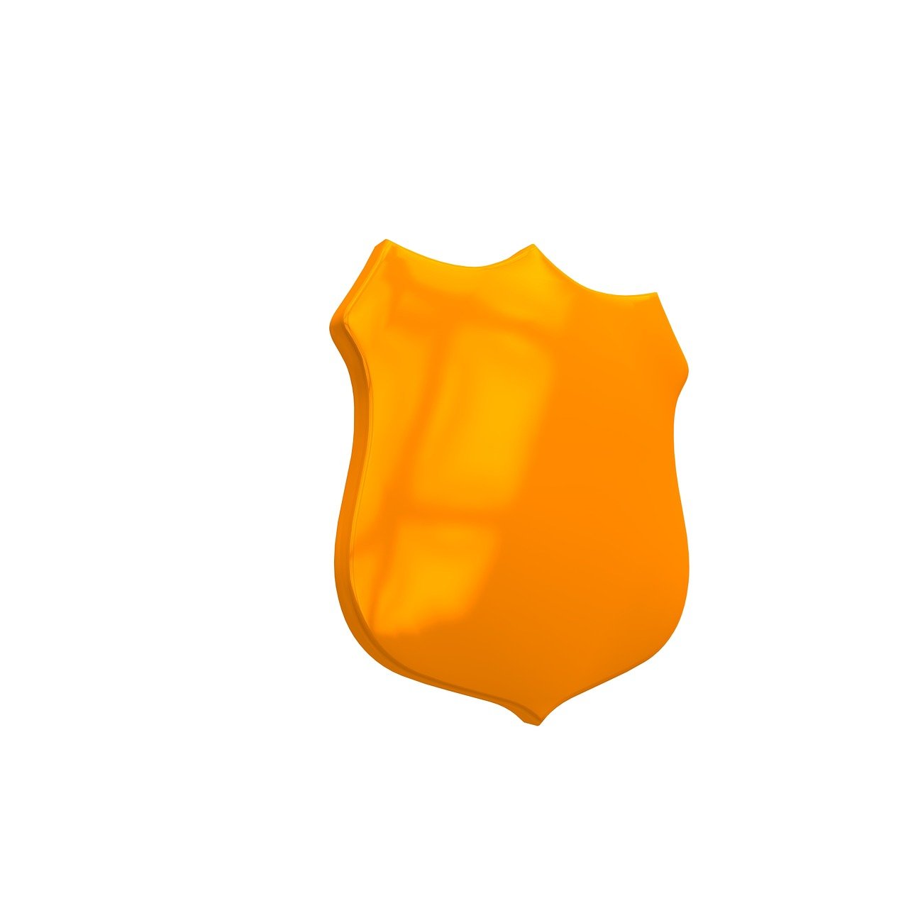 a close up of a yellow shield on a white background, a raytraced image, orange gi, low quality 3d model, police, soap