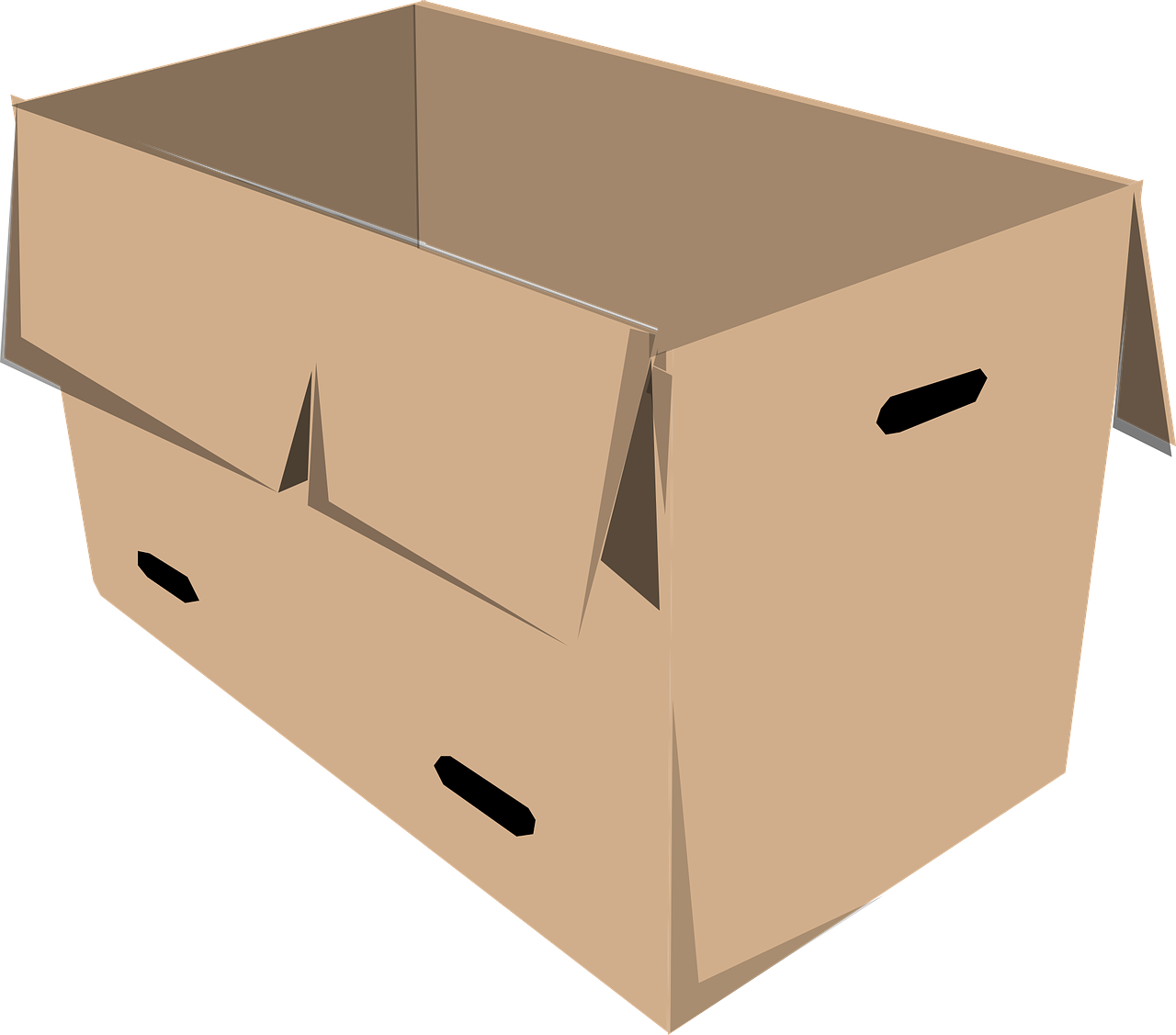 a cardboard box on a black background, concept art, by Tom Carapic, pixabay, mingei, modern simplified vector art, furniture overturned, stew, archive material