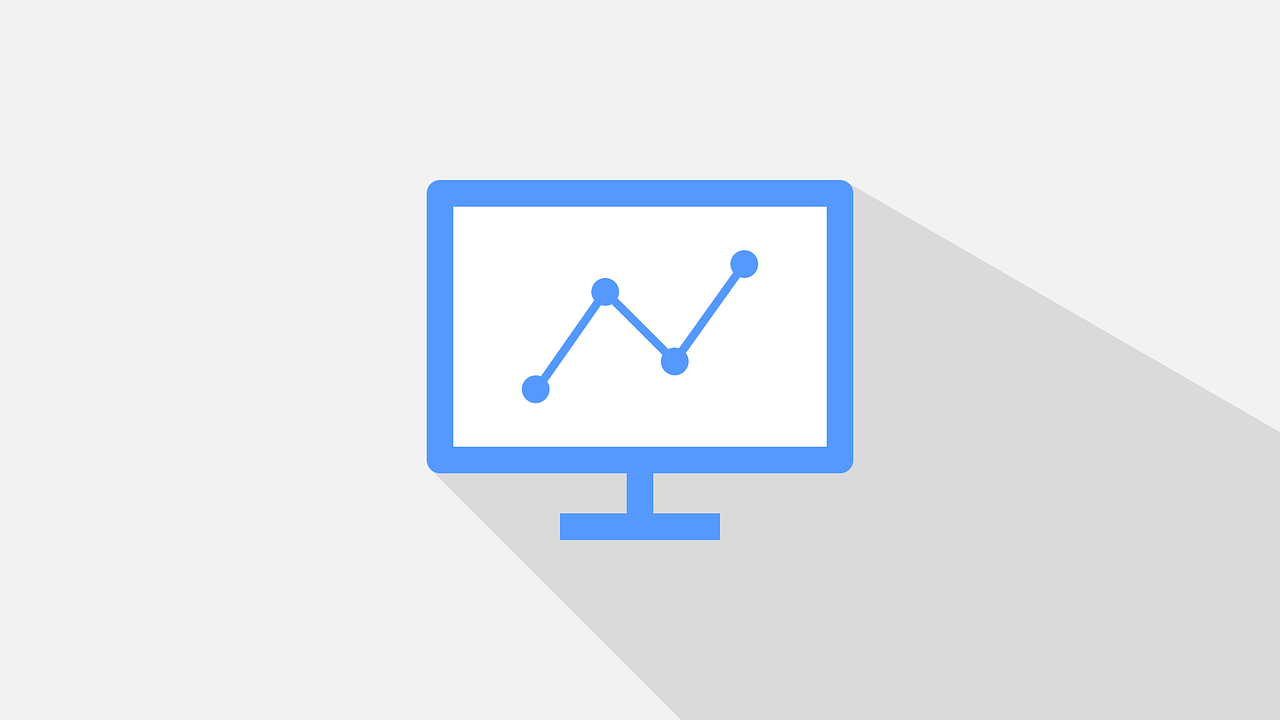 a flat screen with a line graph on it, a computer rendering, vector icon, blue, sunday, 1128x191 resolution