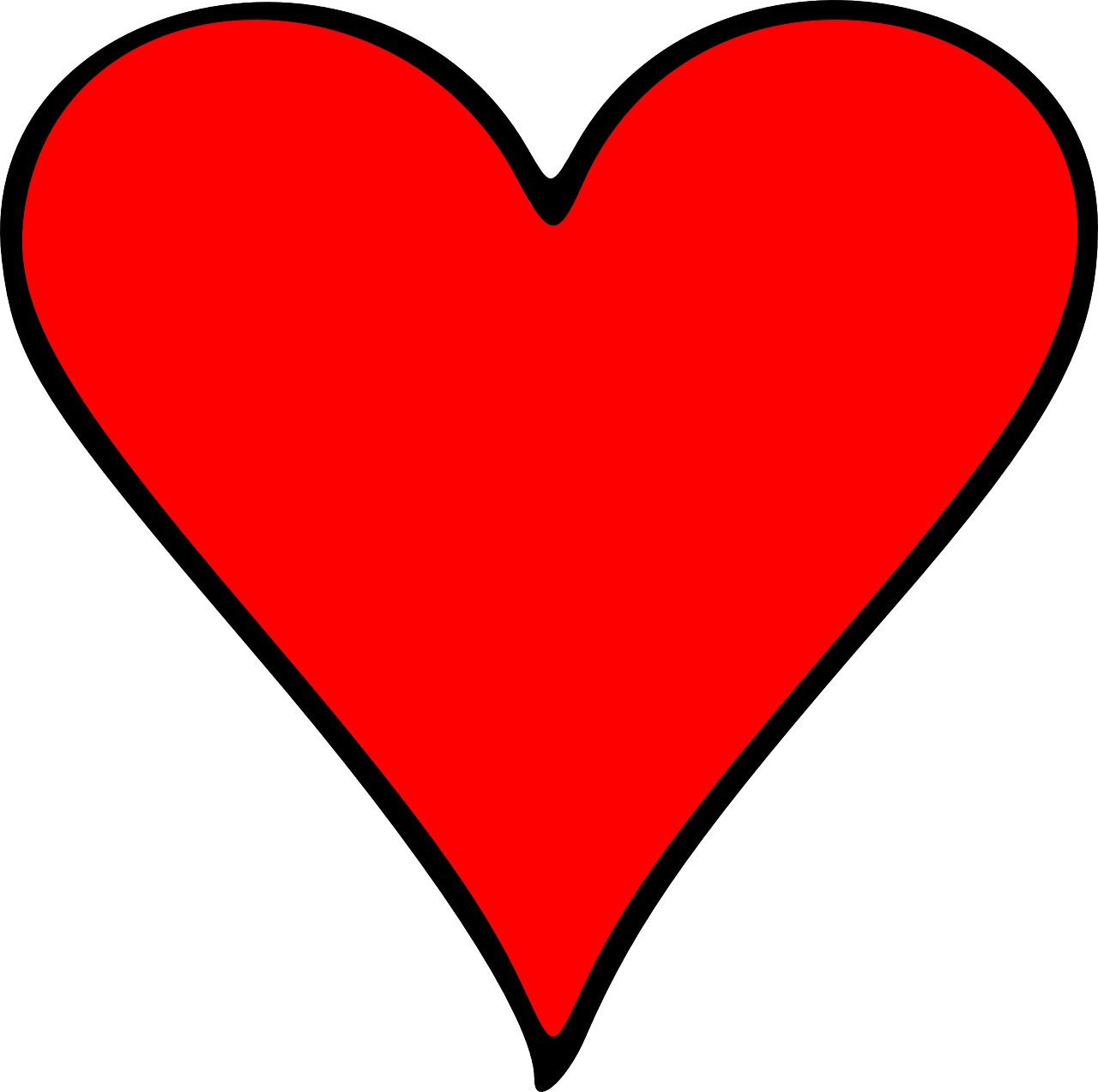 a red heart on a white background, a picture, pixabay, hurufiyya, cartoonish and simplistic, no gradients, line drawn, looking left