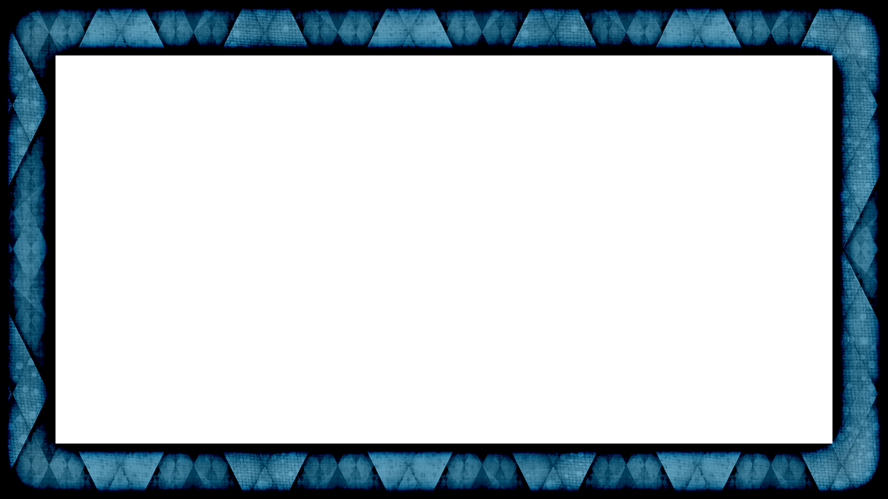 a close up of a blue frame on a black background, a microscopic photo, tumblr, abstract illusionism, triangular elements, border pattern, wide-screen, paper border