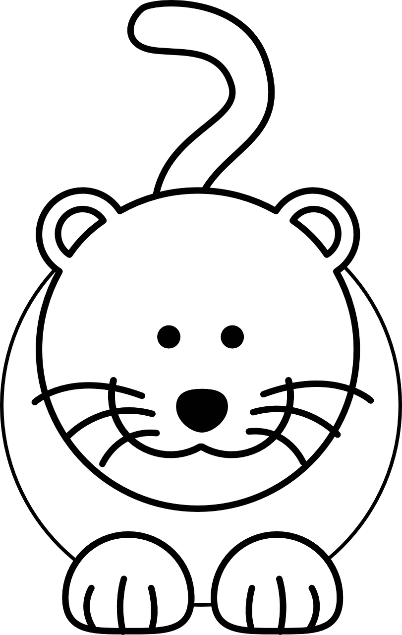 a black and white picture of a cat, lineart, inspired by Marten Post, reddit, anthropomorphic beaver, face icon stylized minimalist, water bear, taken with sony alpha 9