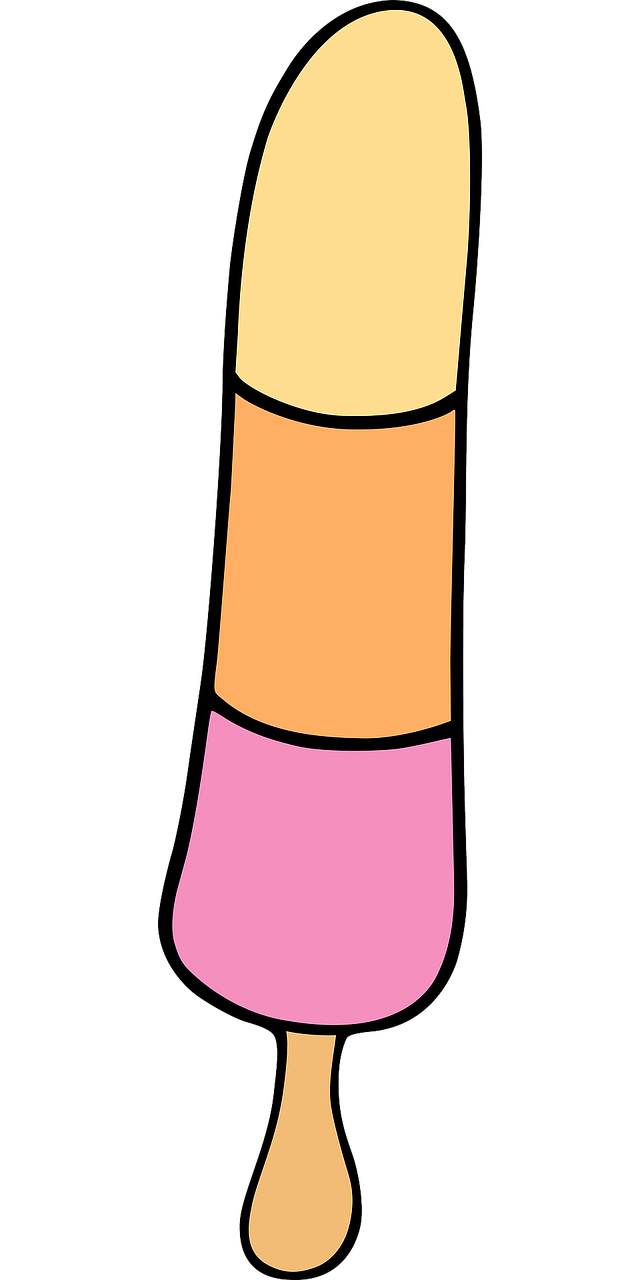 a popsicle with pink and yellow stripes, a child's drawing, flickr, amoled wallpaper, ( ( ( koi colors ) ) ), leg high, cone shaped