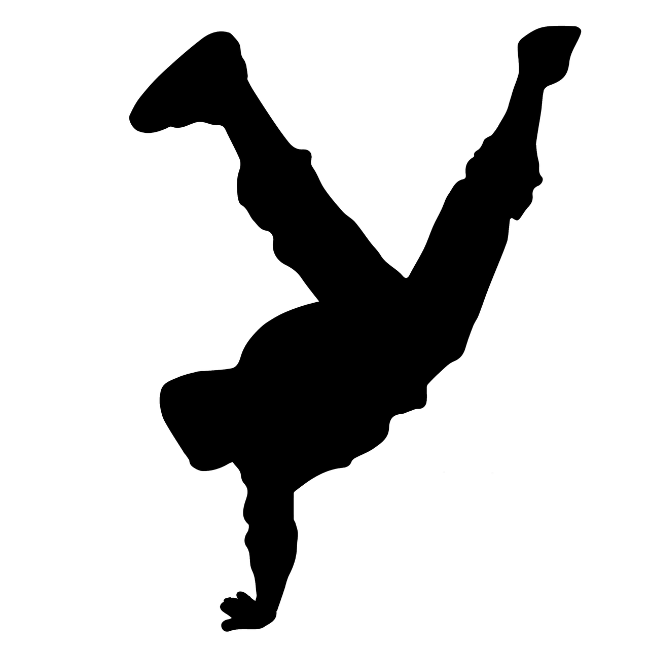 a silhouette of a person doing a handstand, lineart, inspired by Jan Rustem, reddit, ascii art, topview map, very consistent bezier curves, midnight, olympic diving springoard