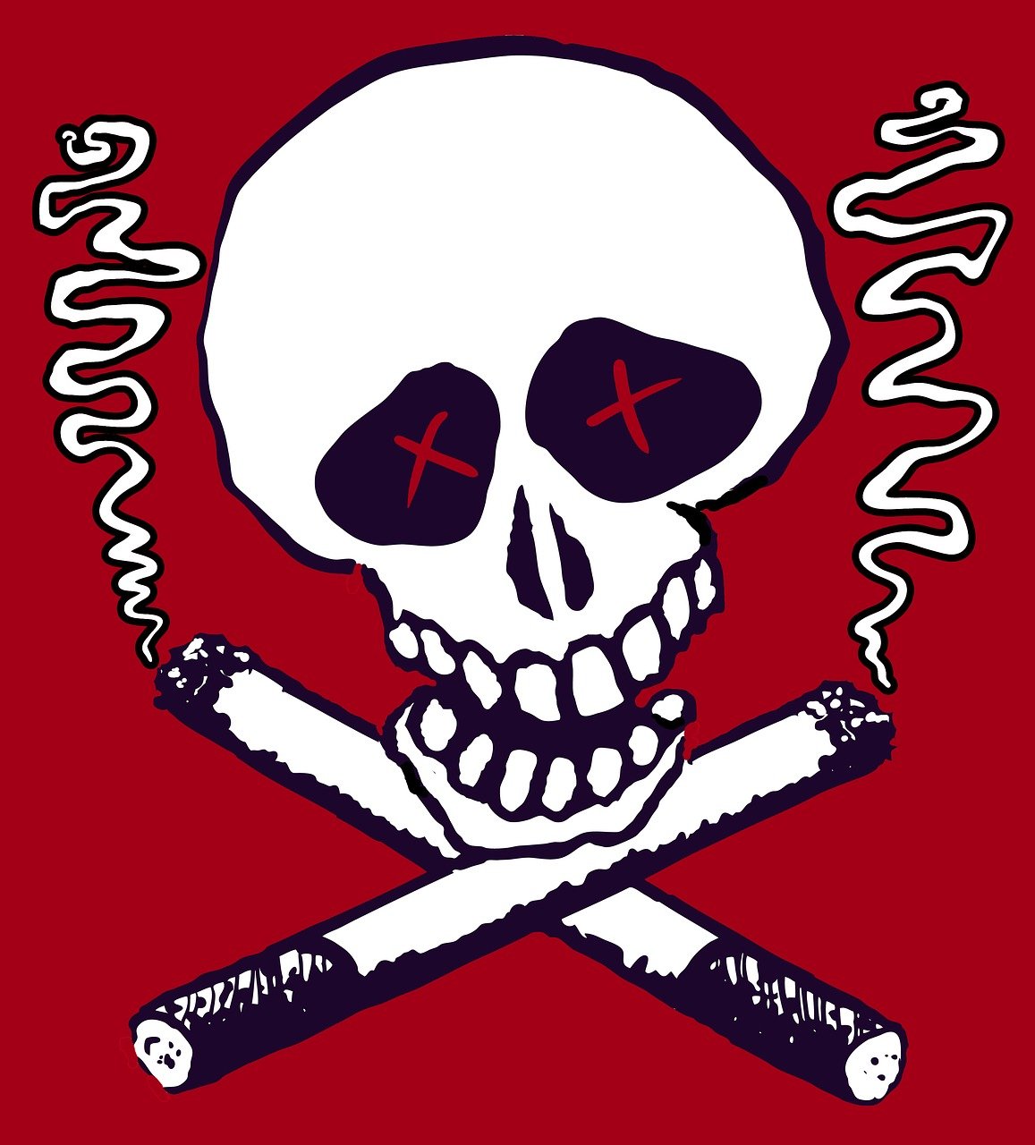 a skull and two crossed baseball bats on a red background, sots art, smoking and bickering, ¯_(ツ)_/¯, smokey cannons, clubs