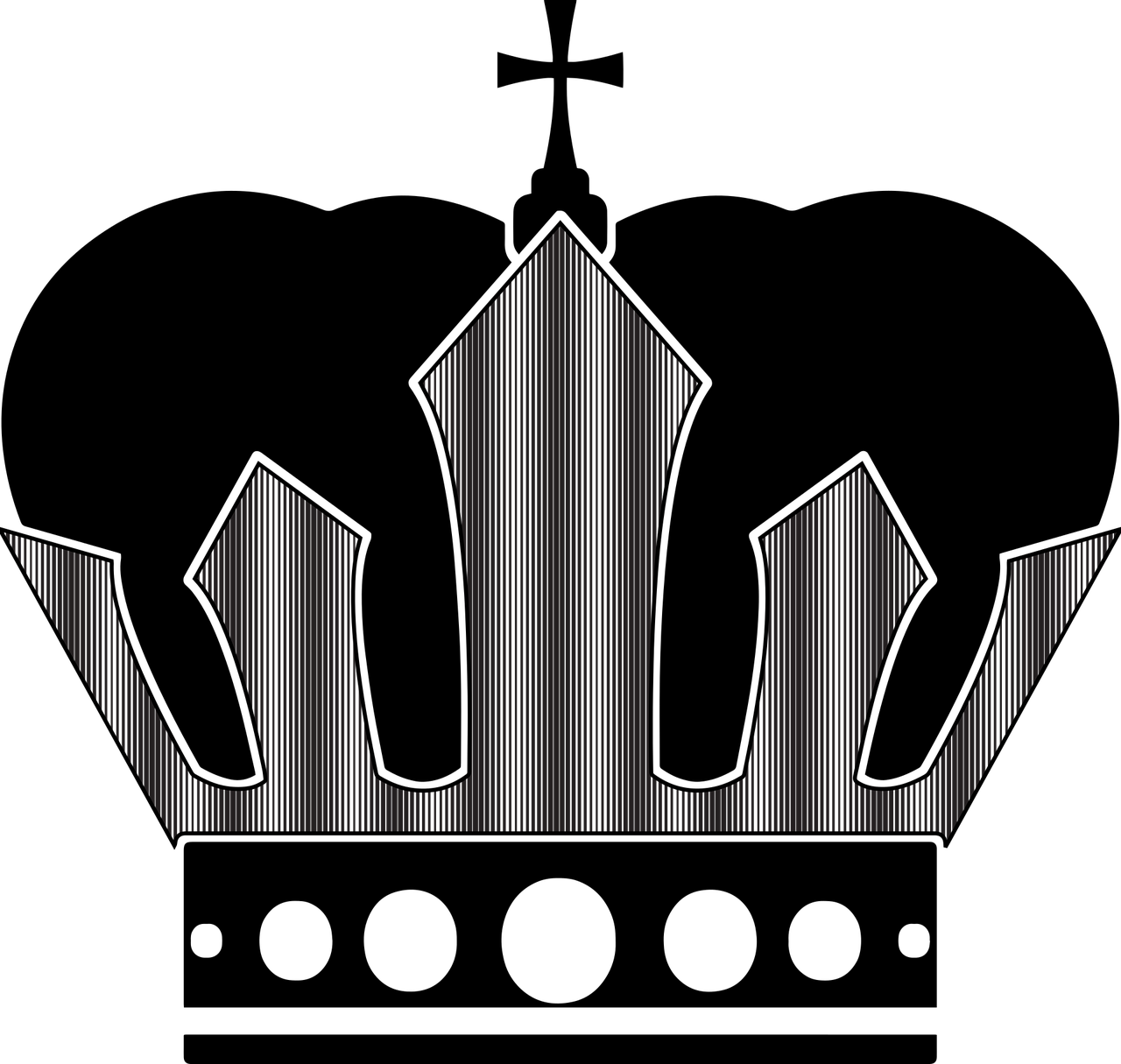 a silhouette of a crown on a black background, a raytraced image, inspired by karlkka, polycount, ( ( glitch art ) ), ((oversaturated)), trident, miss universe