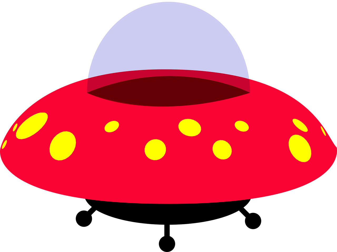 a red object with yellow spots on it, concept art, pop art, flying saucer, [ floating ]!!, clipart, in intergalactic japan