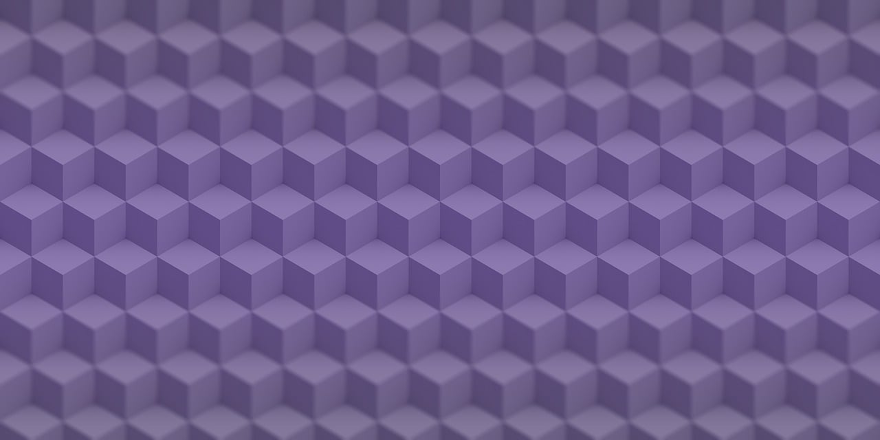 a close up of a purple geometric pattern, a 3D render, polycount, digital art, cubes, iphone wallpaper, background out of focus, not isometric