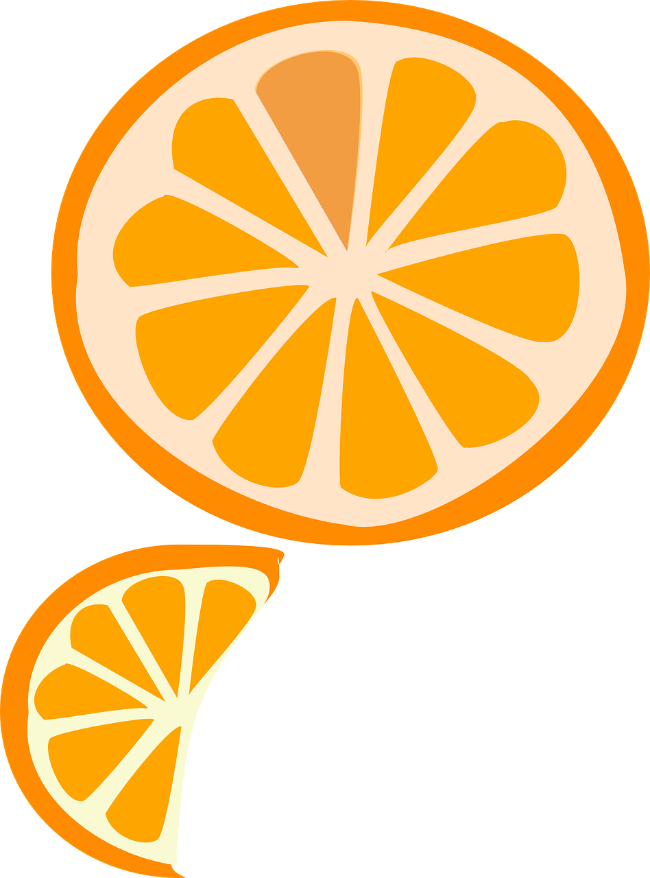 a slice of orange sitting on top of a piece of paper, a screenshot, inspired by Masamitsu Ōta, trending on pixabay, sōsaku hanga, card back template, 1128x191 resolution, lemonade, thumbnail
