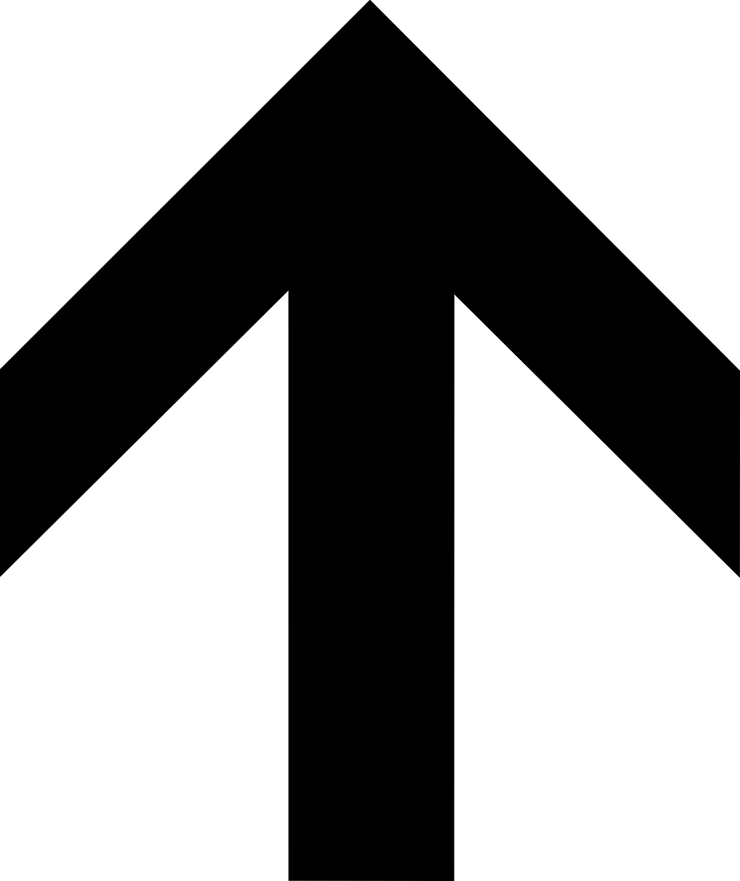 a black arrow symbol on a white background, inspired by Carlos Enríquez Gómez, 3 5 mm pointing up, view from bottom to top, no - text no - logo, pathway