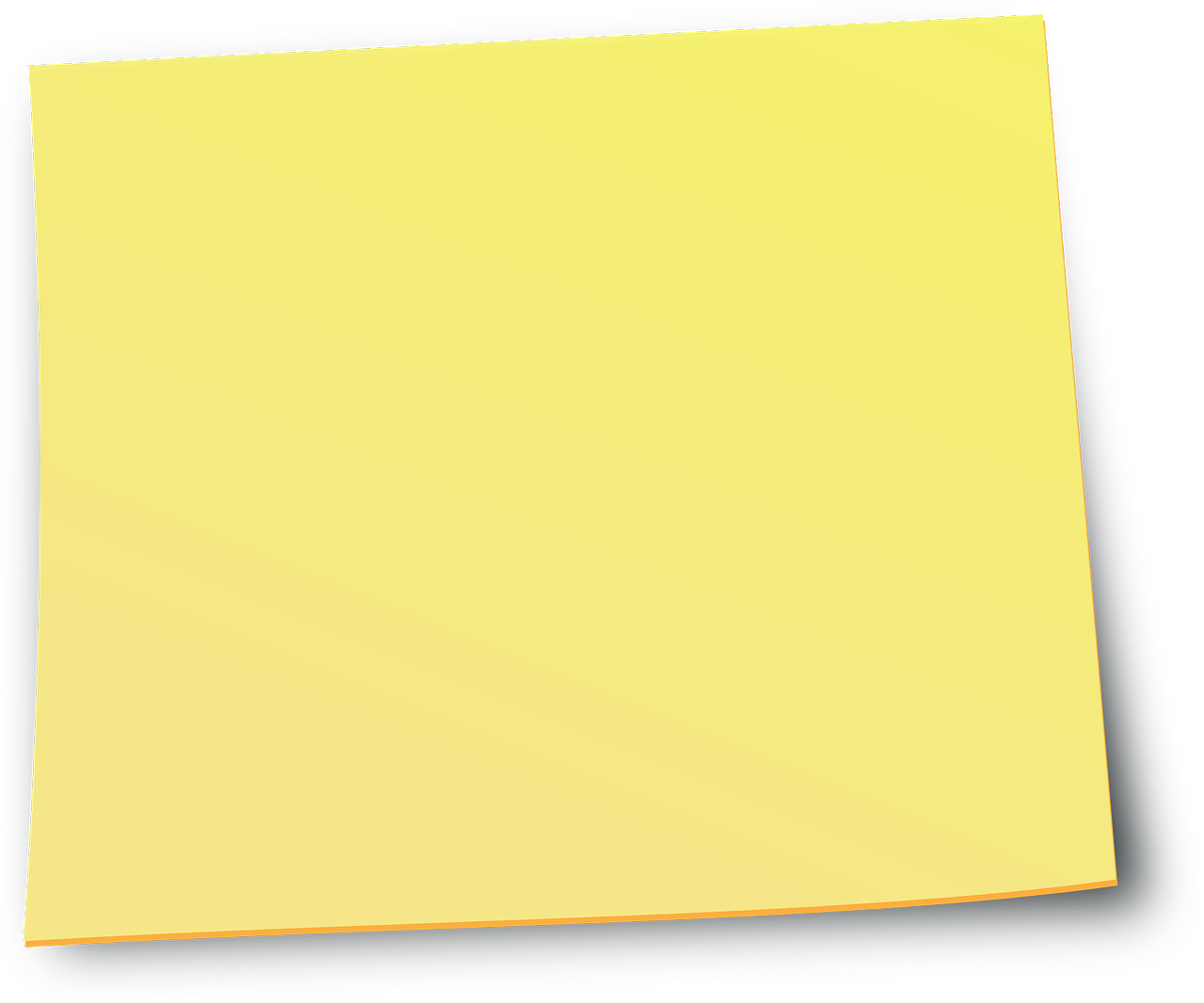 a piece of yellow paper sitting on top of a binder, computer art, black, clip art, story board format, side angle
