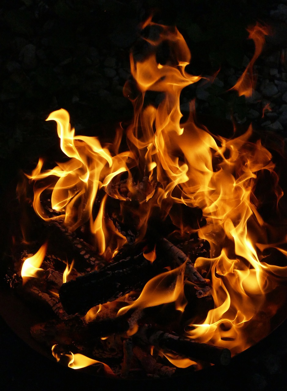 a close up of a fire with flames coming out of it, a picture, pixabay, outdoor photo, 1 0 2 4 x 7 6 8, braziers, skin of flames