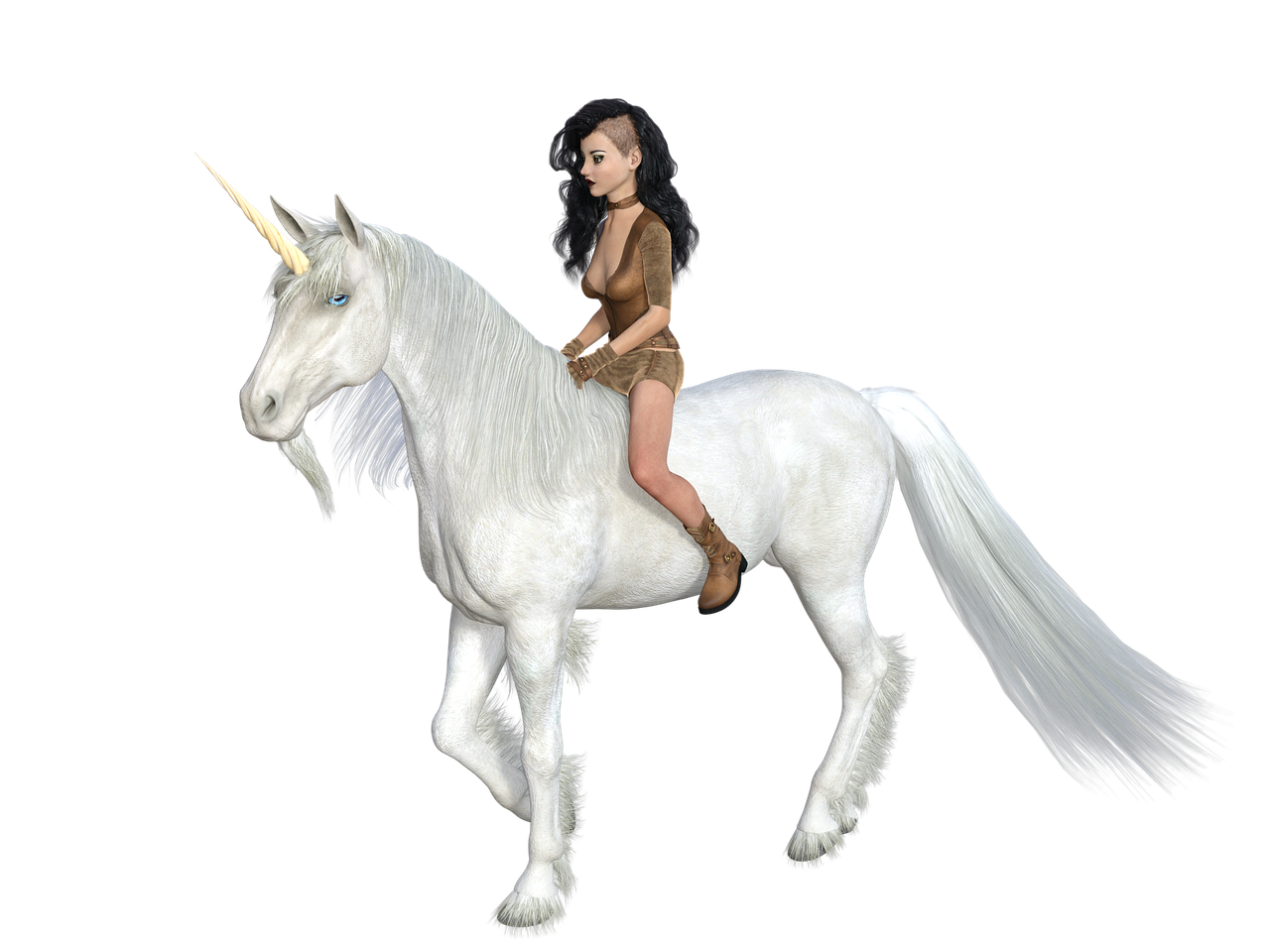 a woman riding on the back of a white horse, a raytraced image, inspired by Marina Abramović, pixabay contest winner, renaissance, soft devil queen madison beer, frank dillane as a satyr, !!highly detalied, unicorn horn