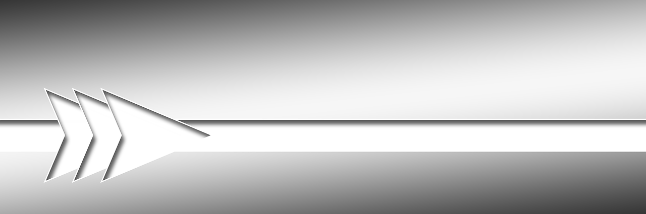 a black and white photo of an arrow, an ambient occlusion render, inspired by Ryoji Ikeda, deviantart, minimalism, reflective gradient, website banner, chrome skin, modern very sharp photo
