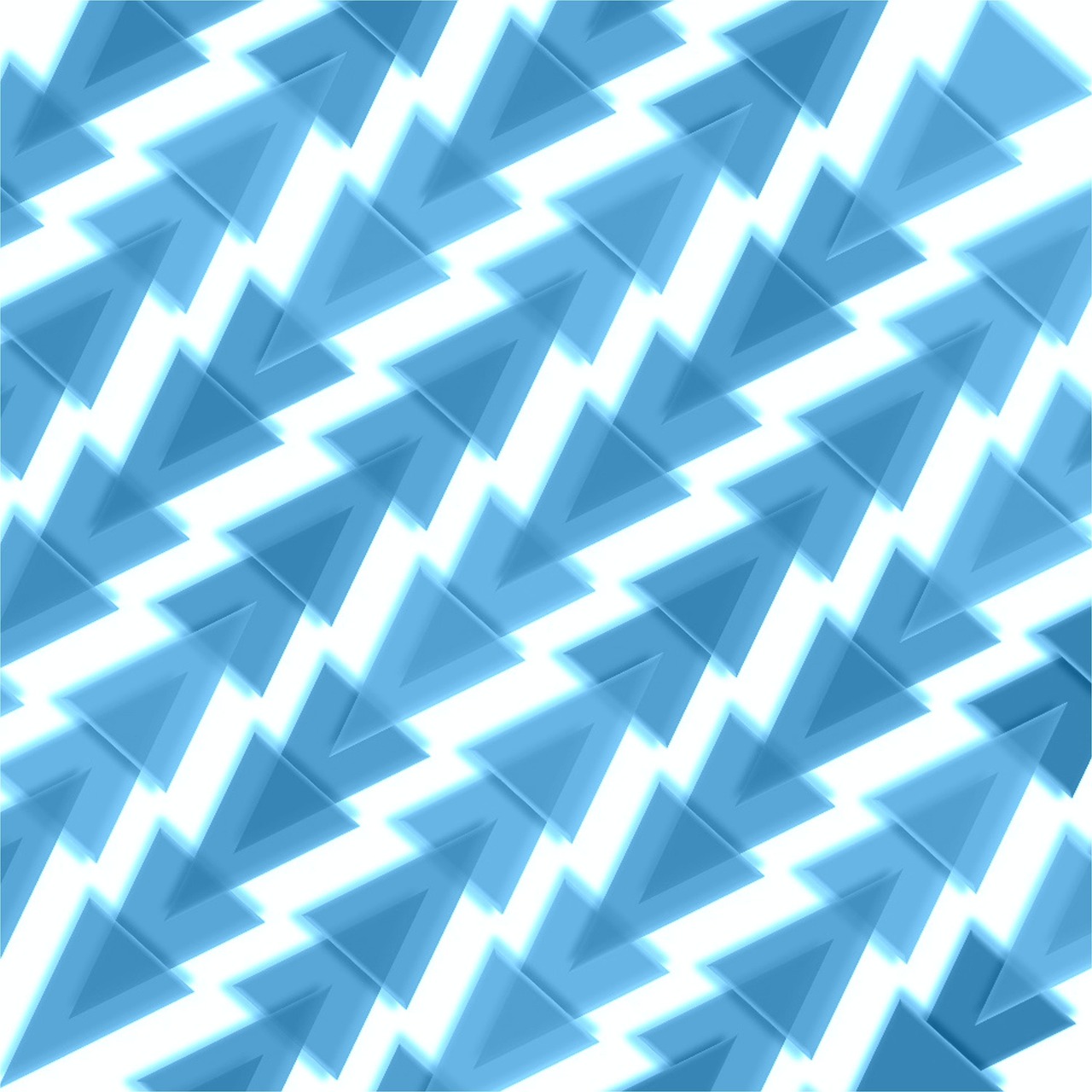 a close up of a blue and white pattern, tumblr, abstract illusionism, flat triangles, no gradients, background with neon lighting, on white background