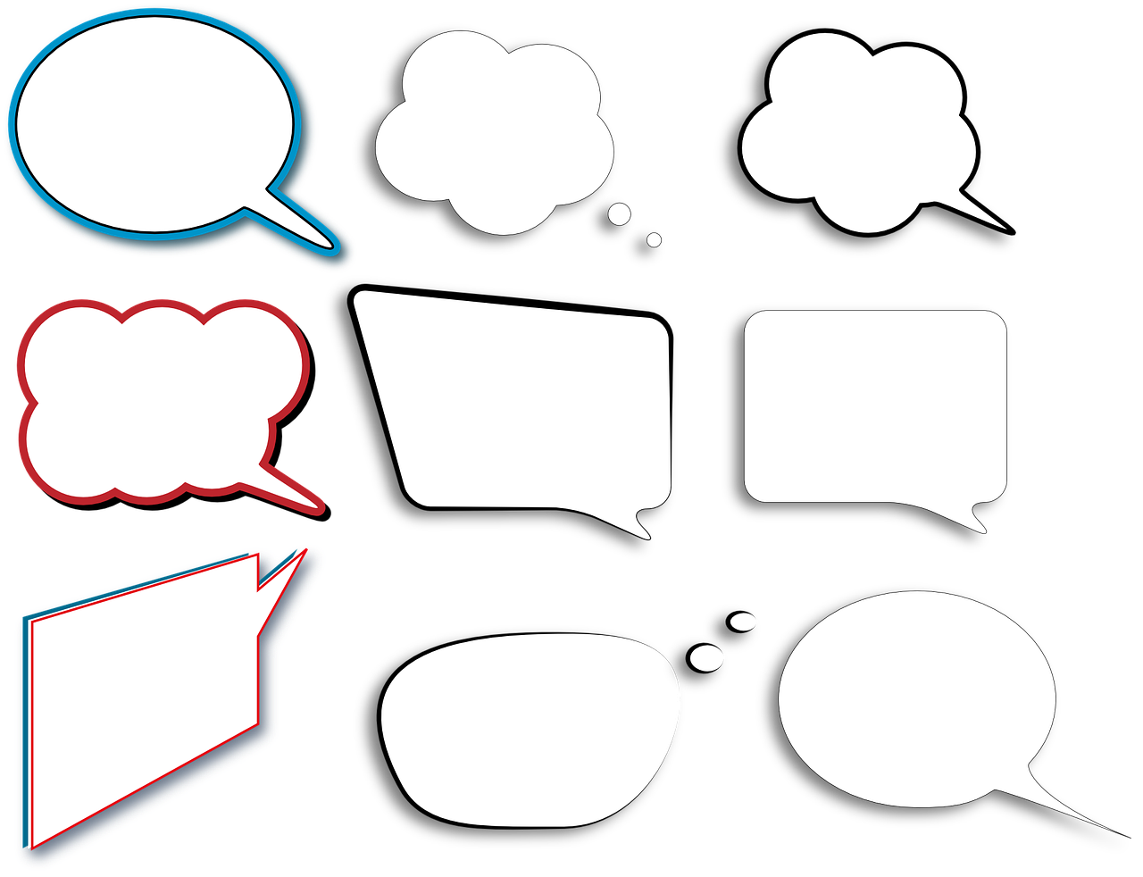 a collection of speech bubbles on a black background, a comic book panel, by Robert Childress, conceptual art, logo without text, cad, high res photo