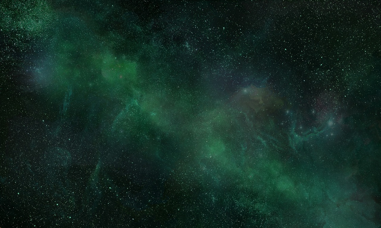 a green space filled with lots of stars, deviantart, dark emerald mist colors, galaxy color scheme, 1024x1024, skybox