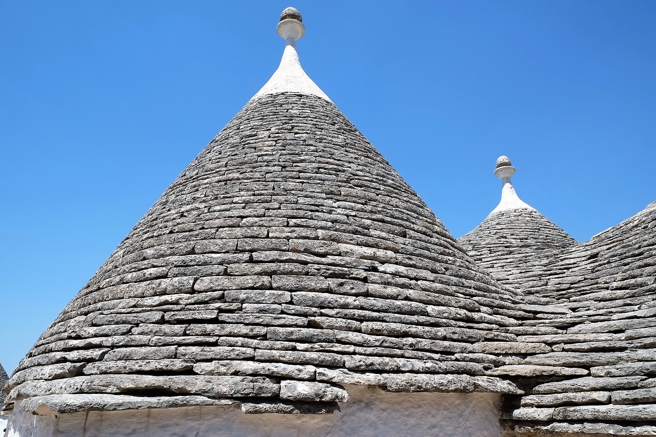 a close up of the roof of a building, inspired by Antonín Chittussi, trulli, watch photo
