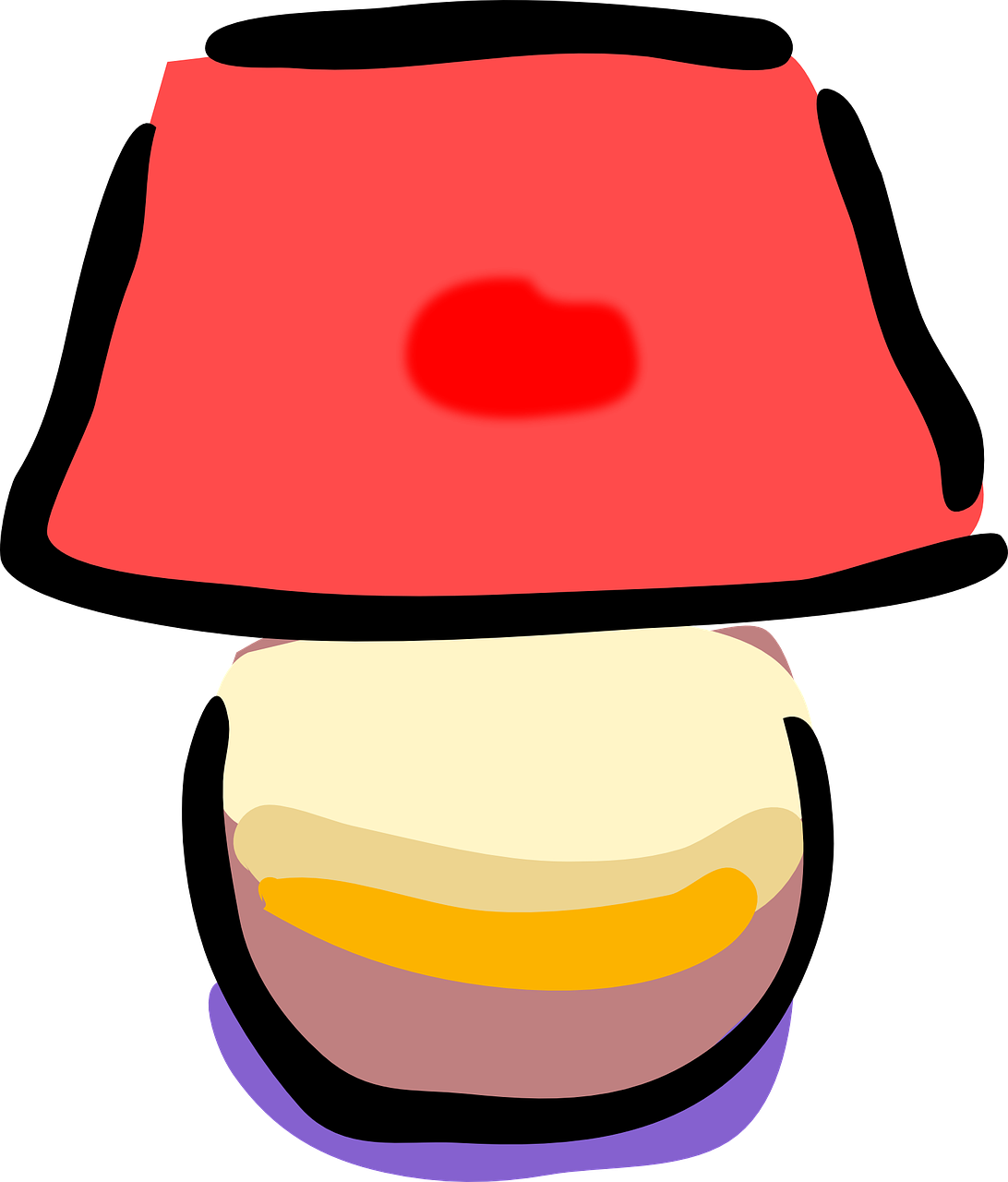 a red hat sitting on top of a table, inspired by Mario Comensoli, pop art, mushroom kingdom, mini. abstract illustration, lamp, clip art