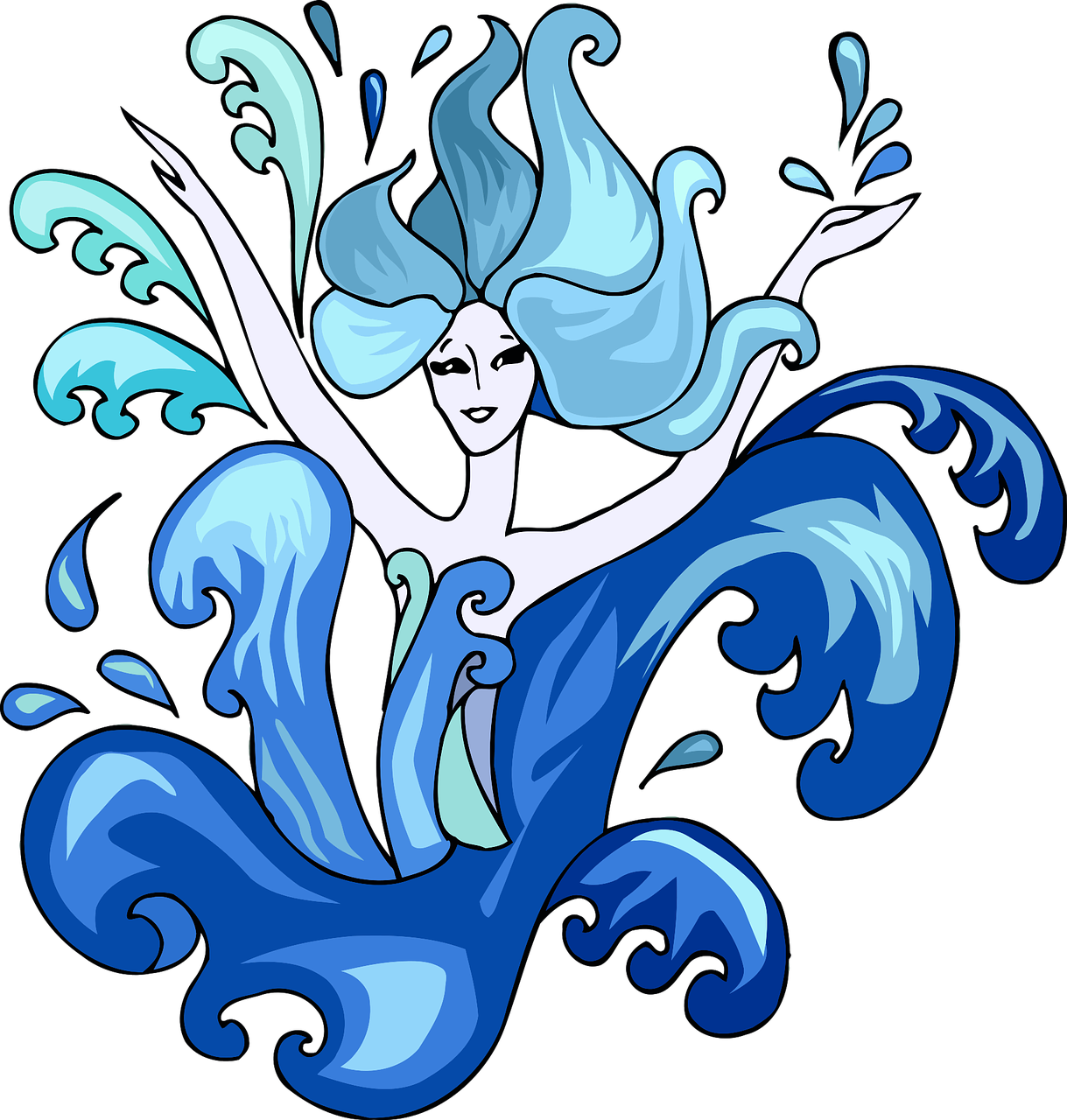 a mermaid that is in the air with her hair blowing