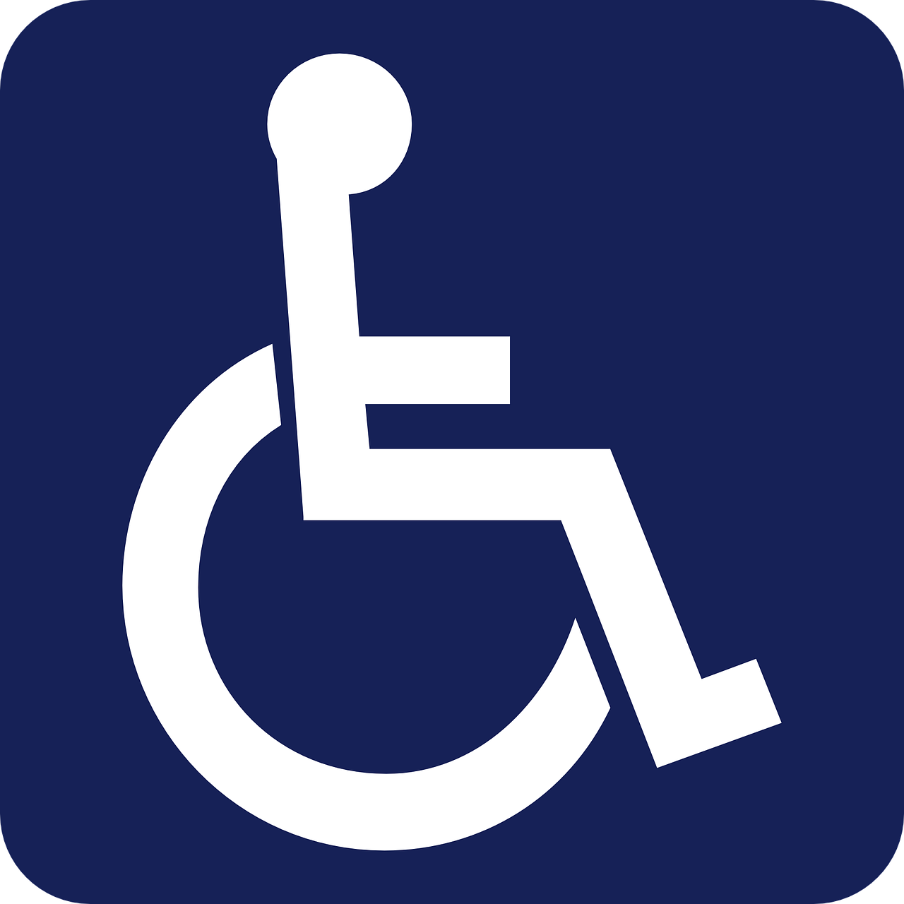 a blue on with a handicap sign