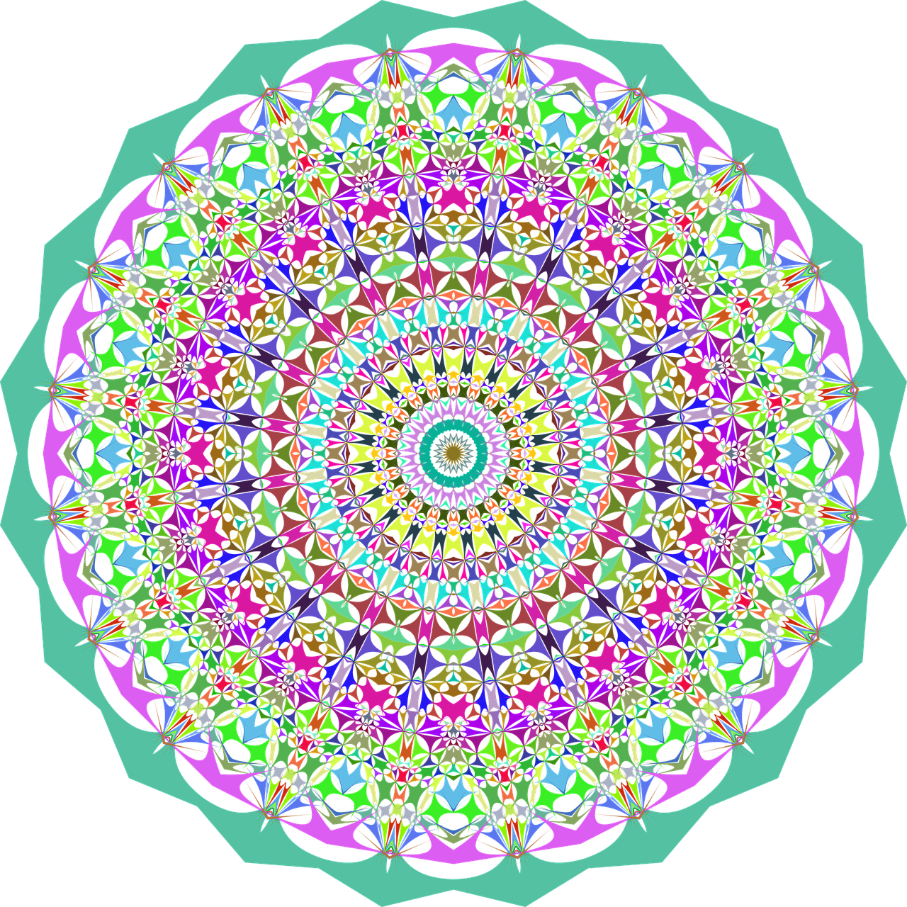 a colorful round - like image is seen in black and white