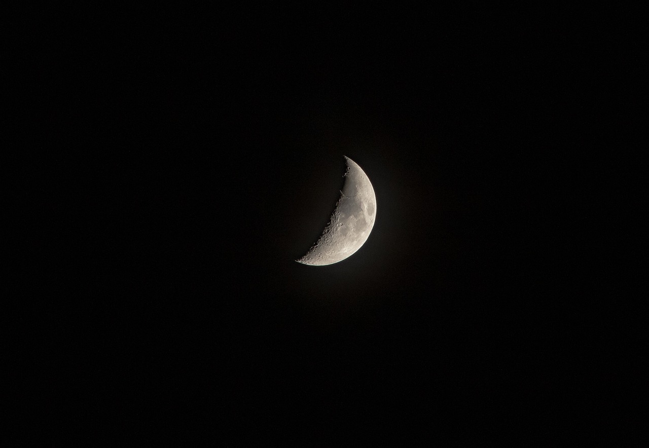 the crescent moon, with a dark background
