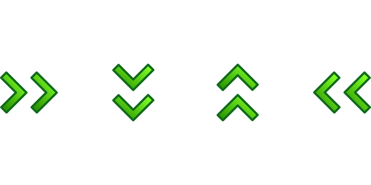 arrows pointing left or right are glow in the dark