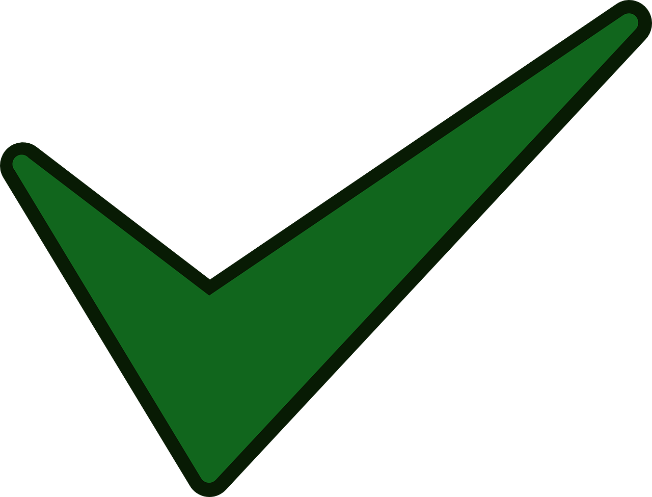 the tick symbol is placed on a green background