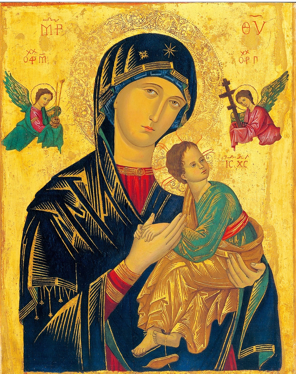 a icon depicting an image of the virgin mary and child