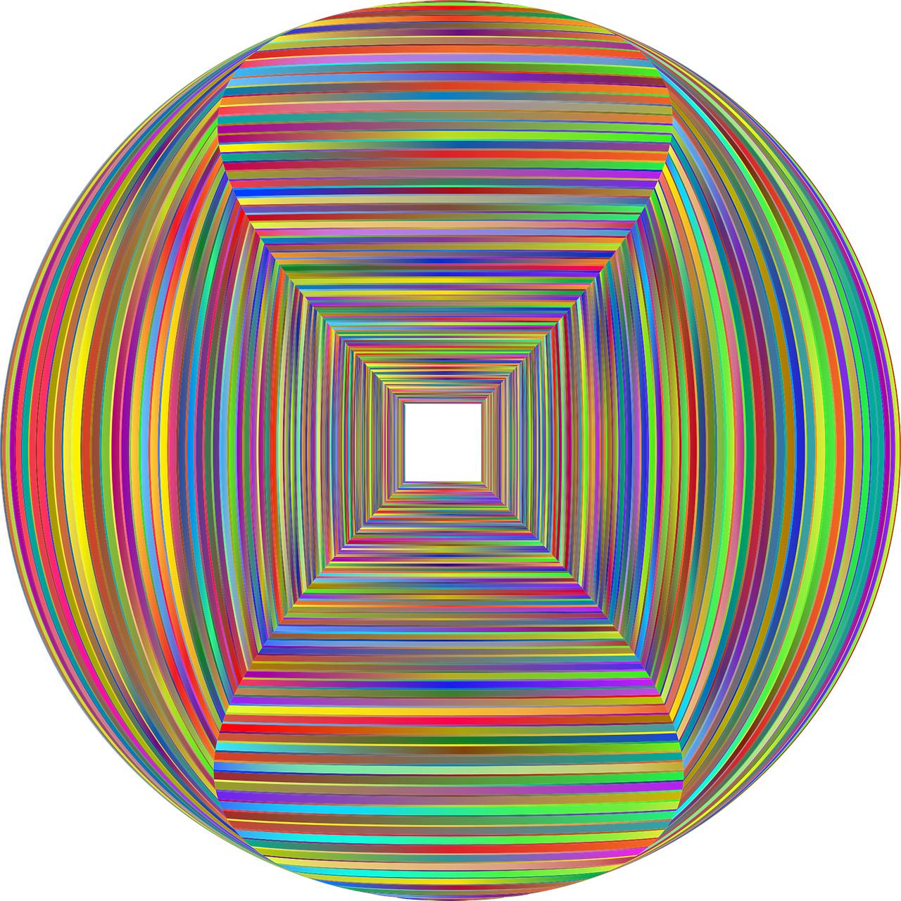 the colorful squares are arranged in a large circular