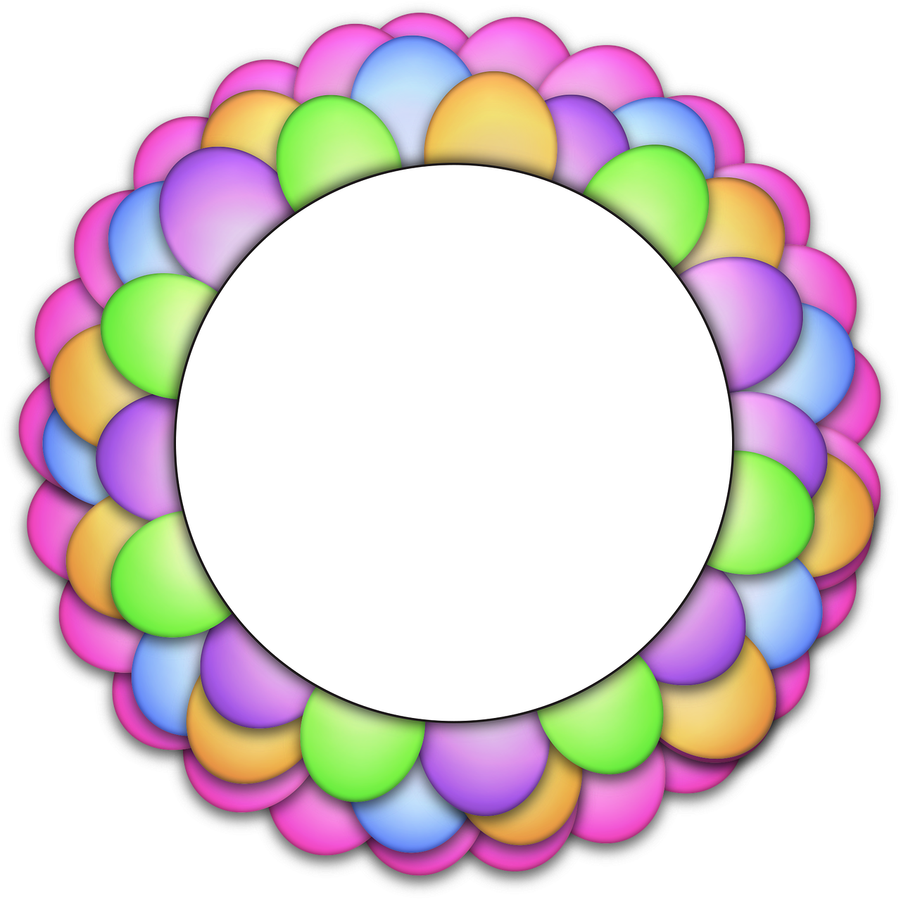 a circular shaped po with a white background