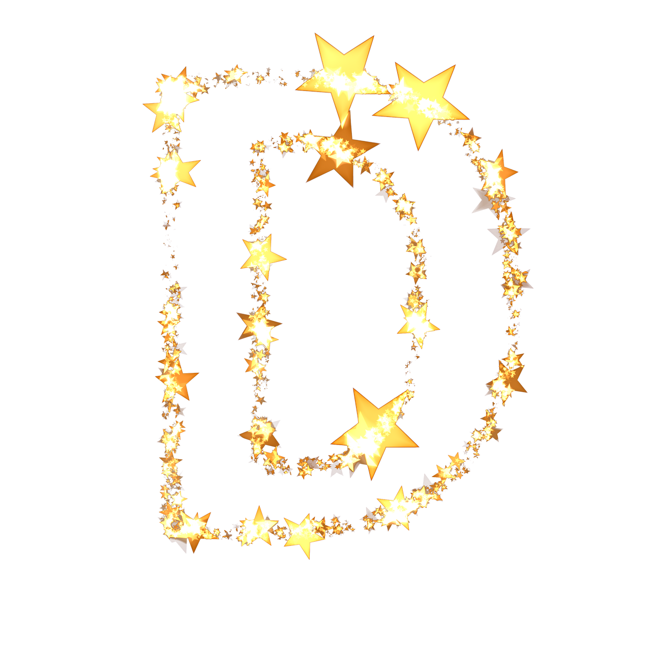 the letter c in gold stars
