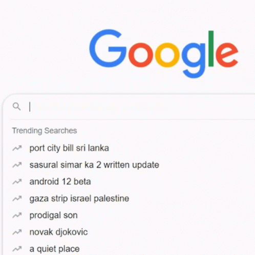 the google search page with several different types of searches