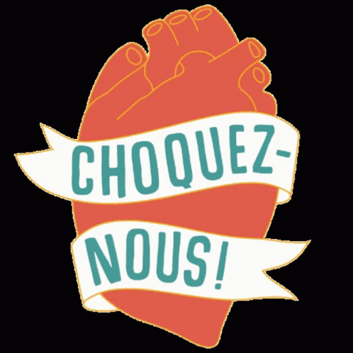 a hand with a ribbon that says choquez - nouveaus