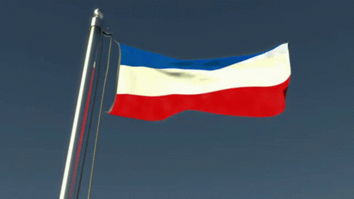 a po of the russian flag flying high in the sky