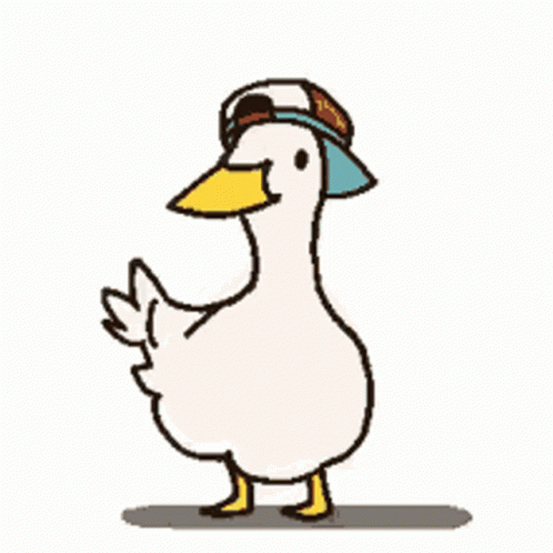 a duck with a cap and a baseball uniform on