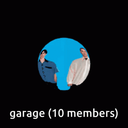 the text garage 10 members is underneath a circular po