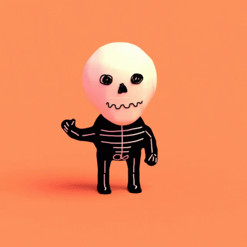 a close up of a balloon shaped like a skeleton